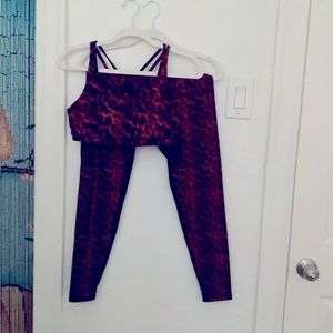 Red Leopard Workout Set